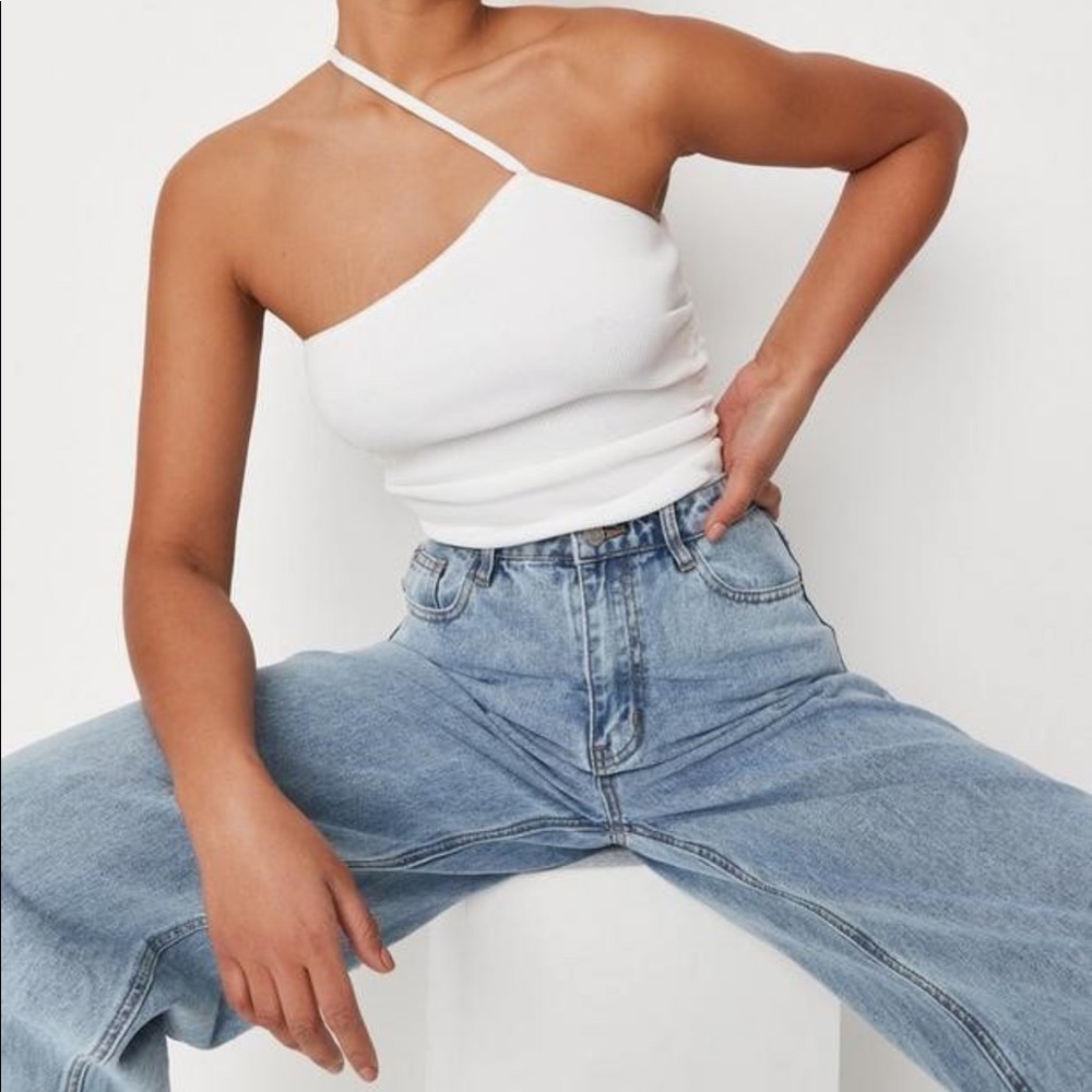 White One Strap Knit Body Suit